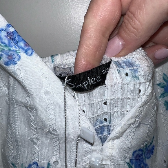 BerryGo Women's Embroidery Pearl Button Down V Neck Spaghetti Strap Maxi Dress - Picture 2 of 3